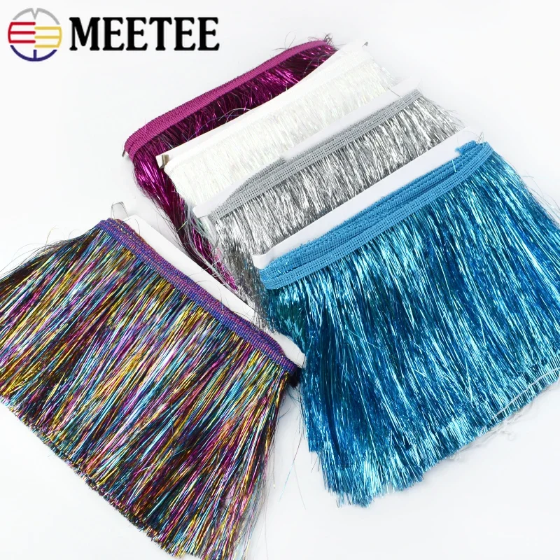5/10M 10/15/20cm Colorful Brilliant Tassel Lace Glitter Fringe Latin Dress Stage Clothes Decor Ribbon DIY Sewing Accessories