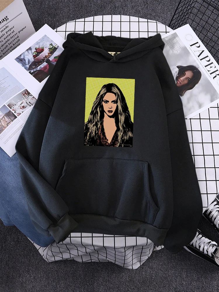 Shakira Pop Art Photos Print Women Sweatssimple Creativity Pullover Fashion Autumn Sweatshirts Oversize Comfortable Sportswears