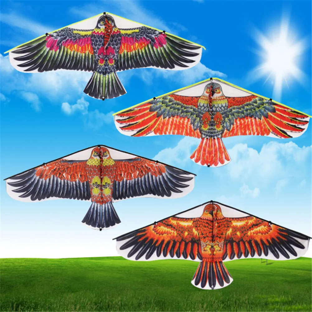 Cometa de águila de tela plana para niños, cometas de pájaros voladores, calcetín de viento, juguetes de jardín al aire libre, regalo al azar, 1 unidad, 1m