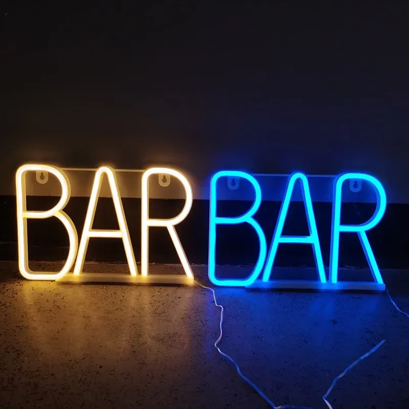 LED Bar Open Neon Signs luci per Pub Bar camera da letto appeso a parete lampada atmosfera batteria USB Home Christmas Party Room Decor