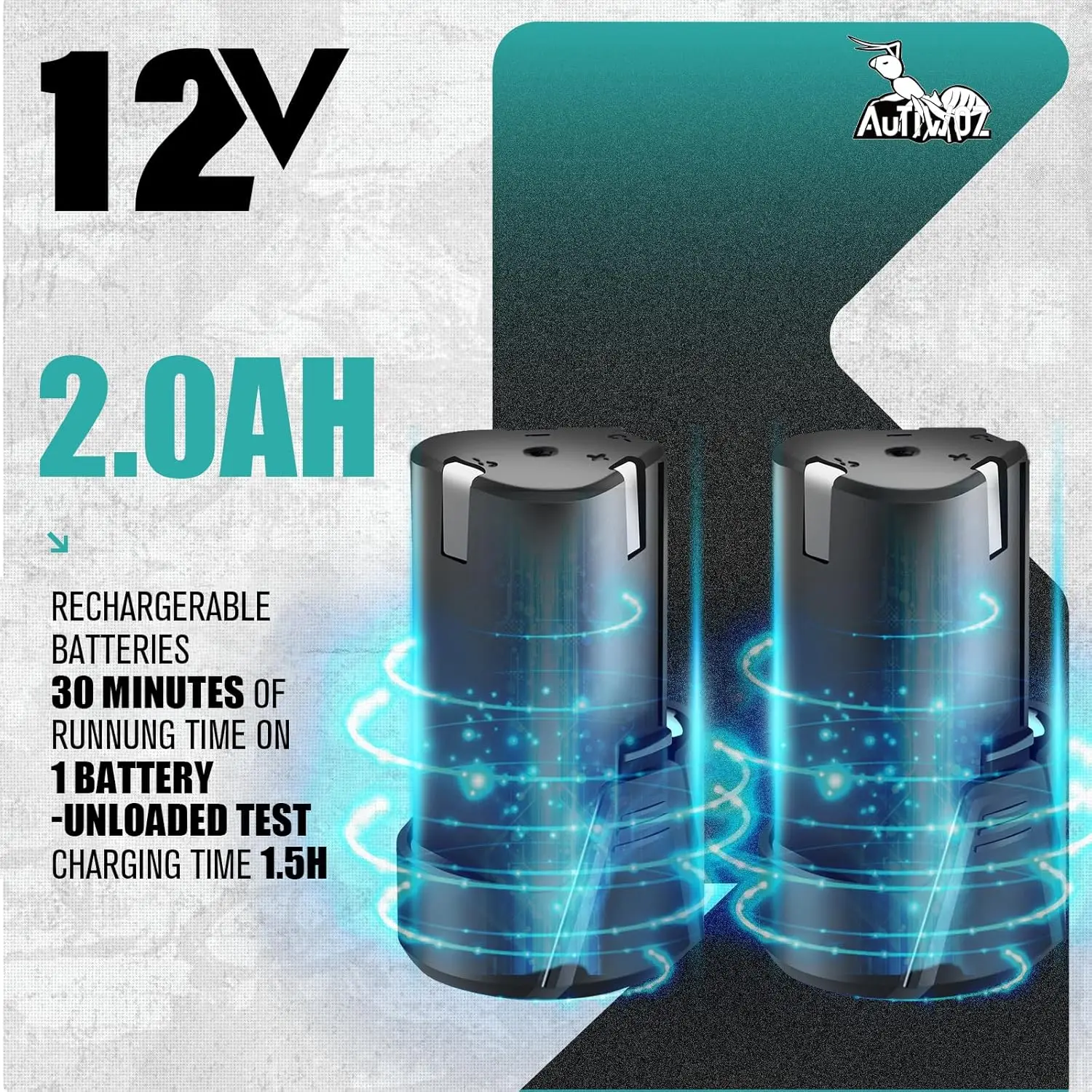 ملمع سيارة CordlMini، مداري ودوار 1/3 بوصة 12 مم، 6 سرعات، بطارية 2 × 2000 مللي أمبير في الساعة، طقم 1 #6