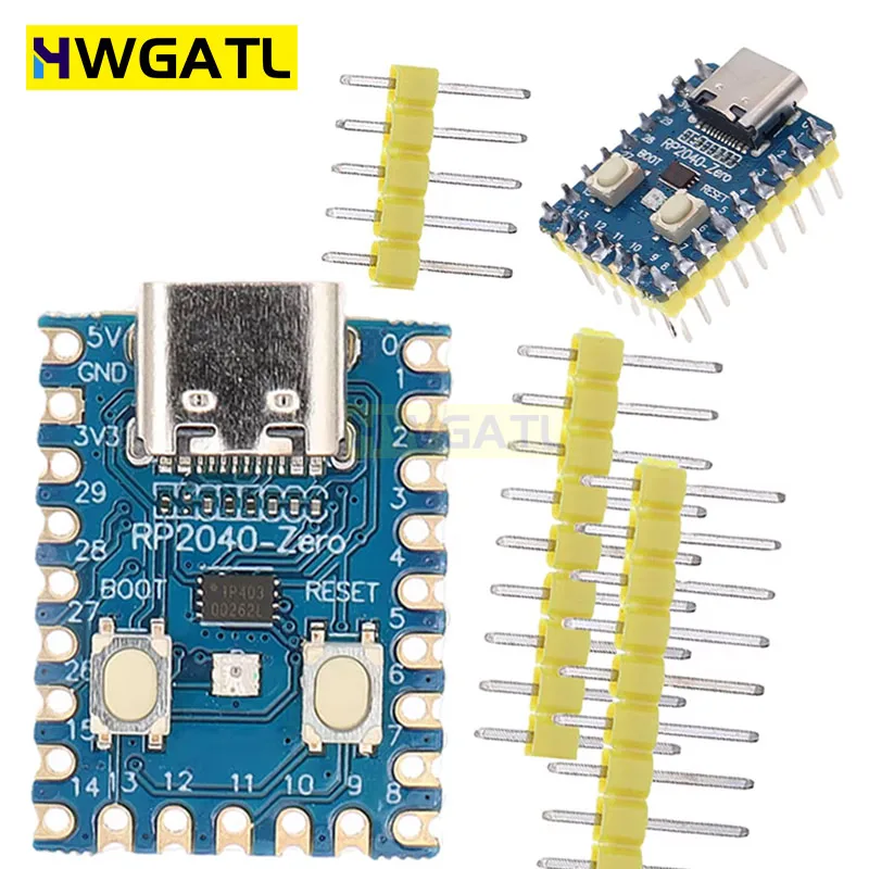 RP2040-Zero Dual-Core Cortex M0 + Processador 2MB Flash Microcontrolador PICO Módulo de Placa de Desenvolvimento para Raspberry Pi