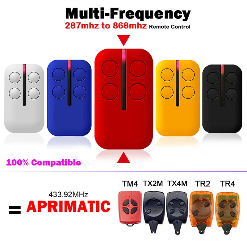 Newest APRIMATIC TX2M TX4M TM4 TR2 TR4 Garage Door Remote Control 433.92MHz Rolling Code Replace APRIMATIC Gate Transmitter