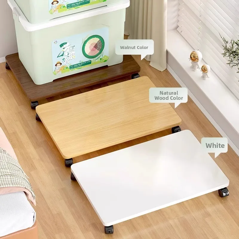 Mobile Storage Box Base with Wheels Home Organization Cart Rack Multi-Functional Wheel Tray Support Large Small Pushcart