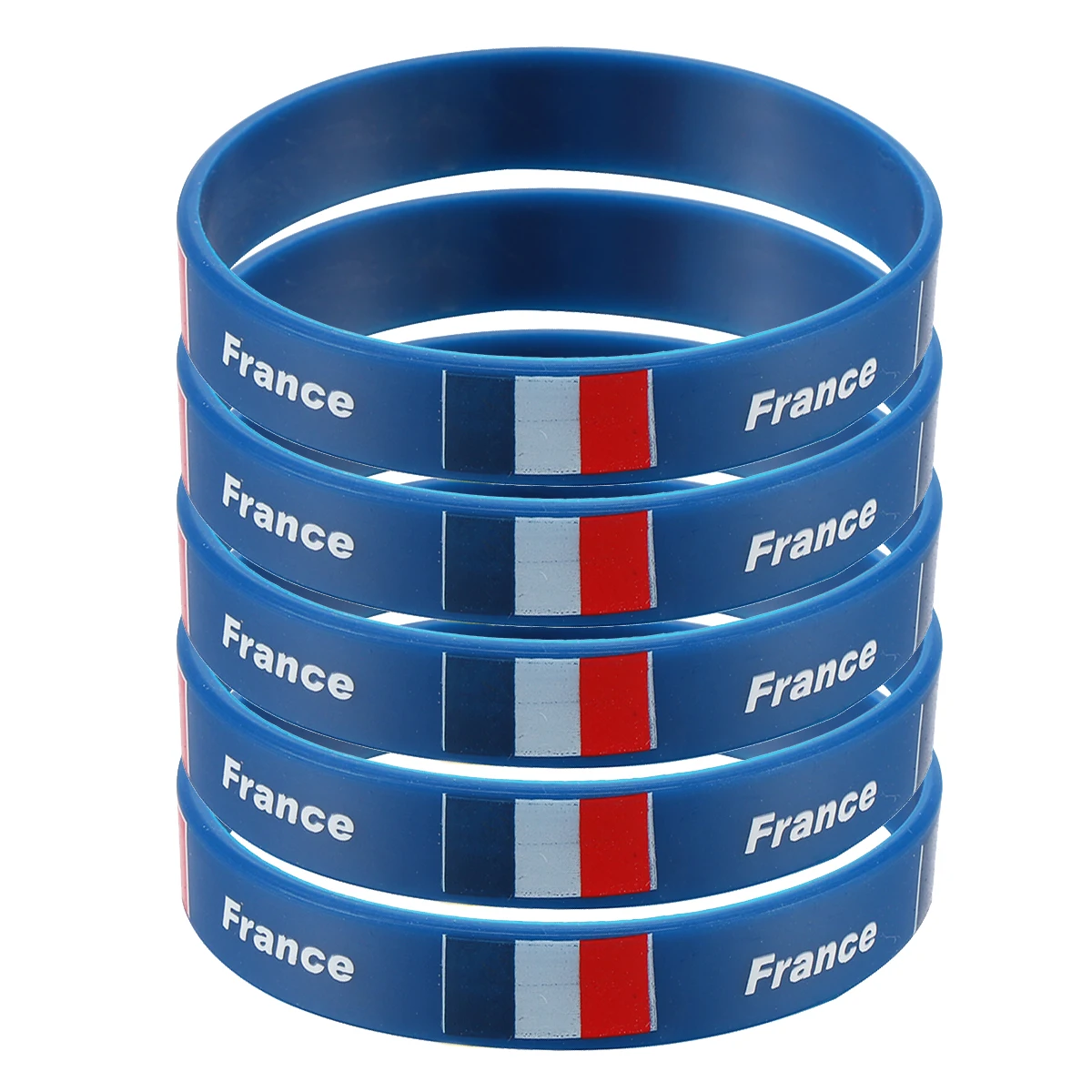 

5pcs Silicone Wristbands Patriotic Country Flag Design Comfortable Durable For Sports Games International Playground Club