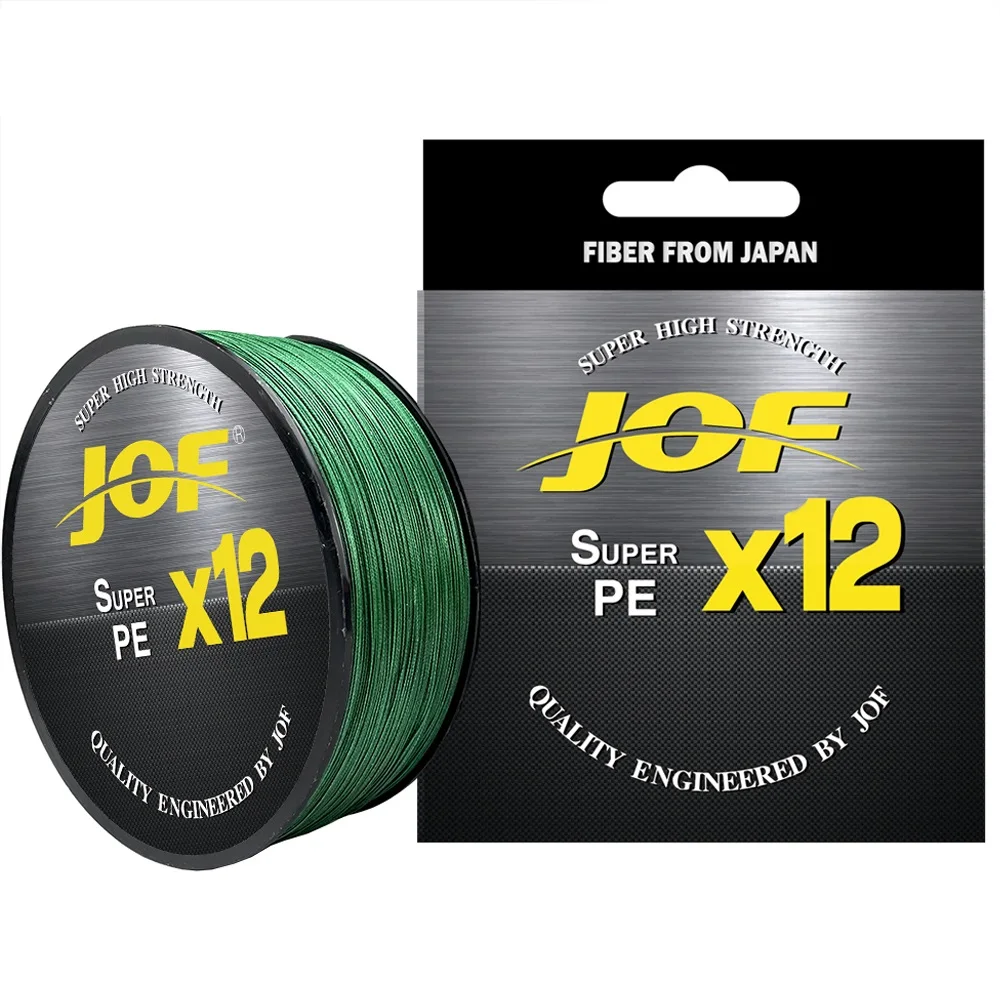 JOF 12 Strand Braided Fishing Line Multifilament 300M 500M Carp Fishing Japan Braided Wire Fishing Accessories X12 High Strength