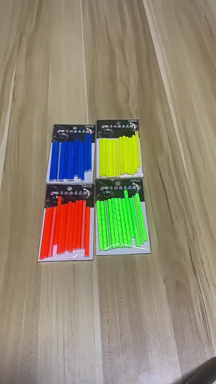 Tube Warning Strip 12Pcs Reflective Mount Clip  Bicycle Wheel Spoke Reflector Stripe Steel Wire Lamp MTB Bike Reflector Light