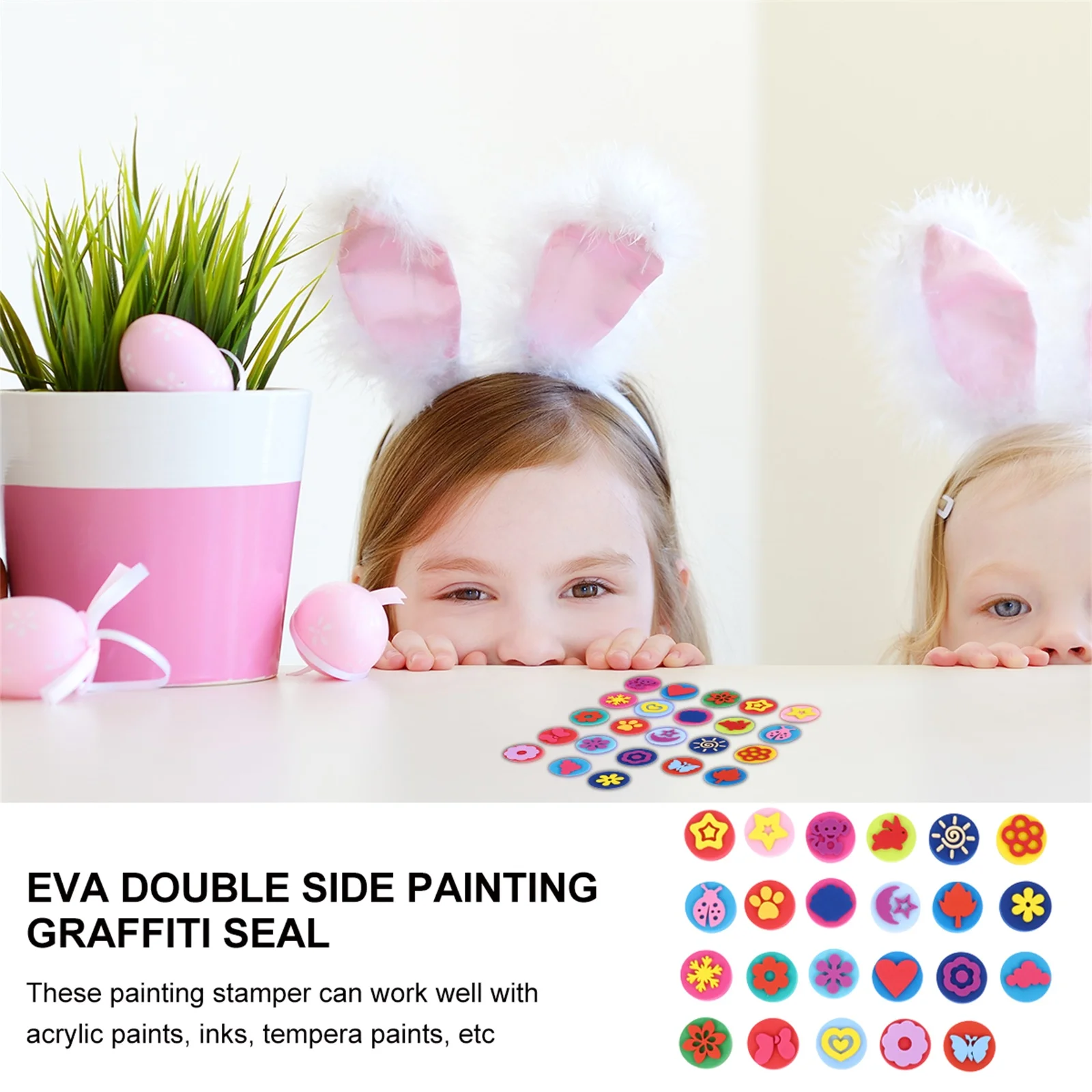 مجموعة ختم للأطفال مكونة من 23 قطعة قابلة للغسل من إسفنجة إيفا جرافيتي رسم لوحة ختم ألعاب للأطفال أنشطة ممتعة إبداعية