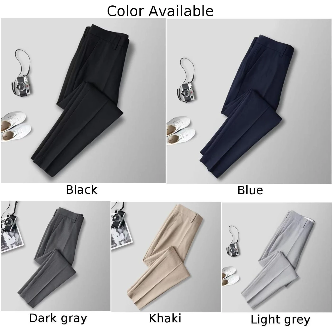 Setelan celana panjang kualitas tinggi, setelan celana panjang berkualitas tinggi, 1 buah, gorden pinggang sedang, tanpa elastisitas, poliester, Slim Fit, warna Solid, untuk acara Formal