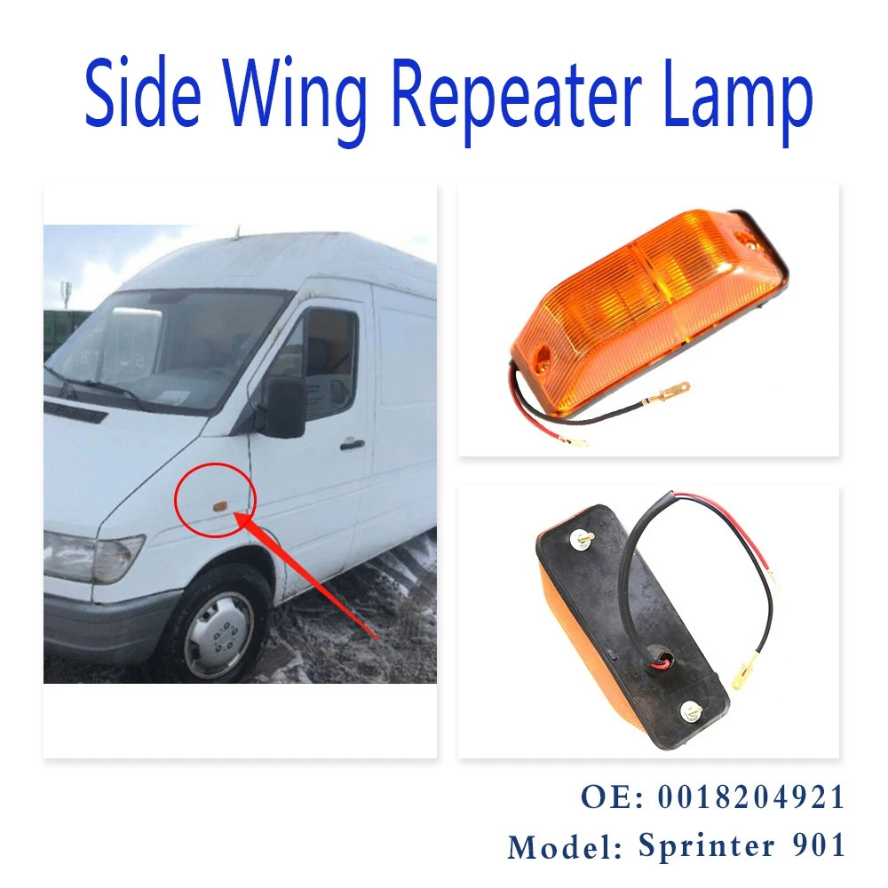 รีพีตเตอร์ปีกข้างหลอดไฟ LED ไฟเลี้ยวสำหรับ Mercedes Sprinter 1995-2012 A0018204921 2ชิ้น