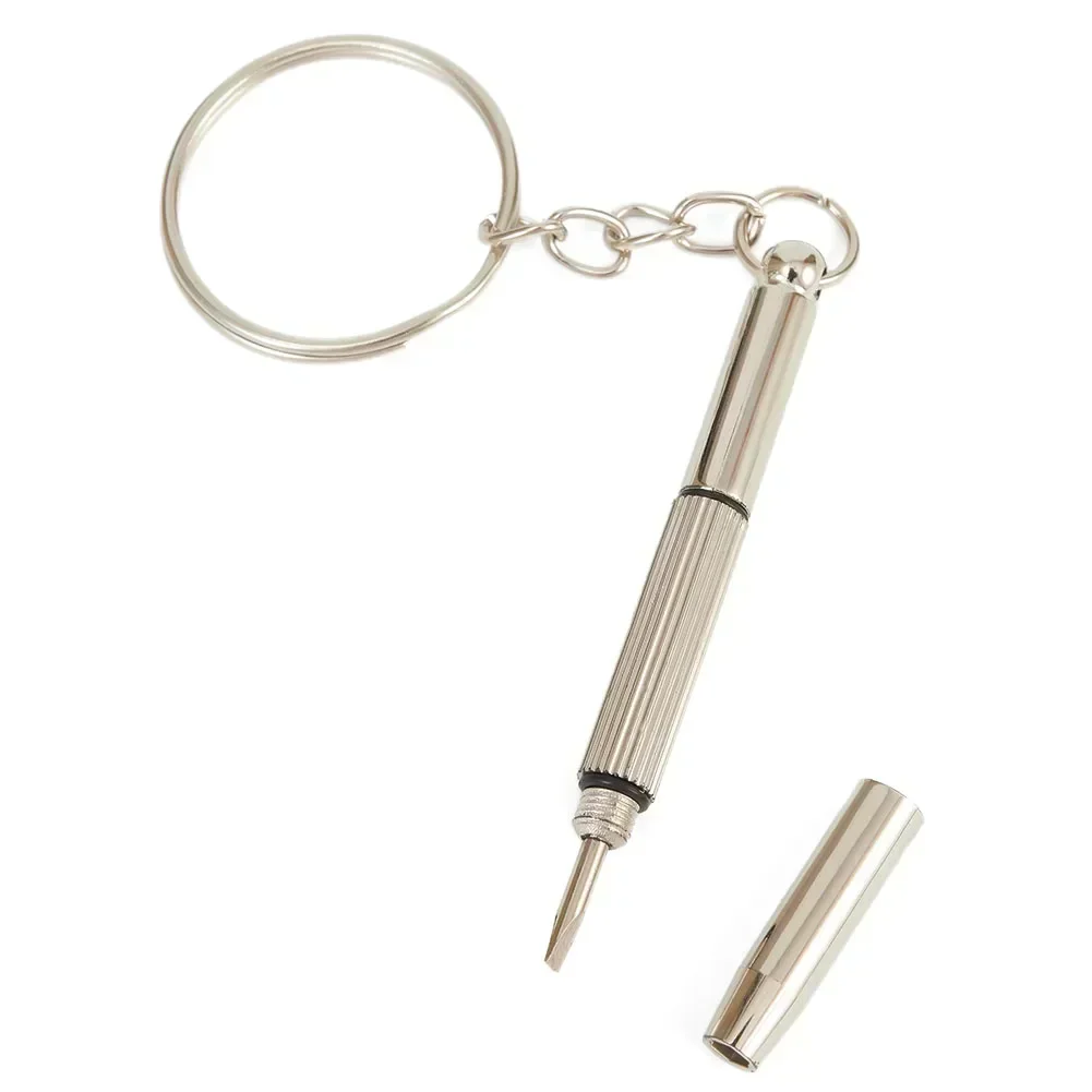 1pc Mini Screwdriver For Screw Diameter 1.7/2.6mm 3in1 Screwdriver Keychain For Glasses Phone Watch Screw Repair Tool Keyring