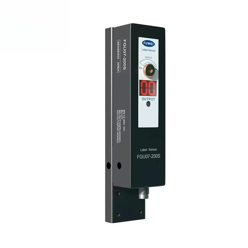 Photoelectric Label Sensor with Transparent Hot Silver Metal Induction FGU07-200S High Precision Dual Output 0.1ms Response Time