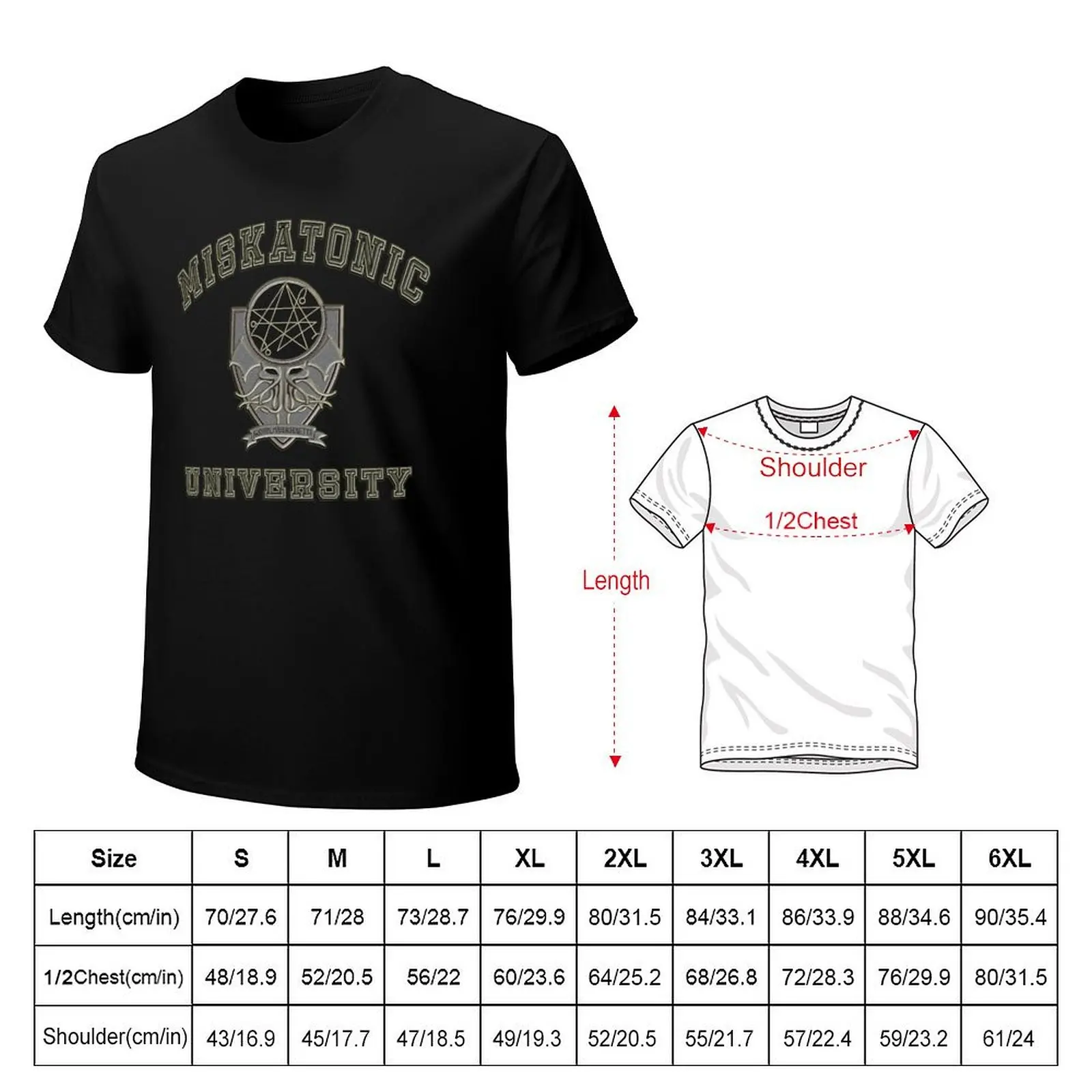 Miskatonic University T-Shirt Fashion Graphic Tee for Men