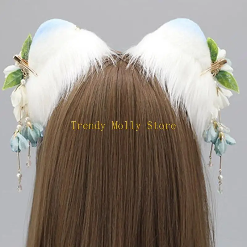 

N5KB Tassel Headband Ear Headbands For Girl Headdress Animal Cosplay Ear