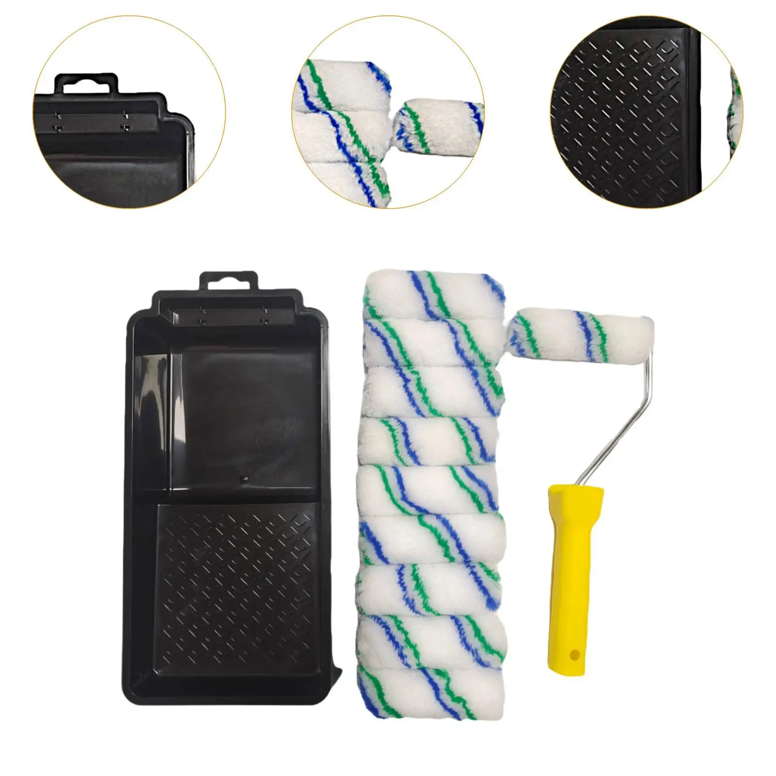 4" Paint Roller Brush with Tray Kit for Quick House Touch Ups Replacement