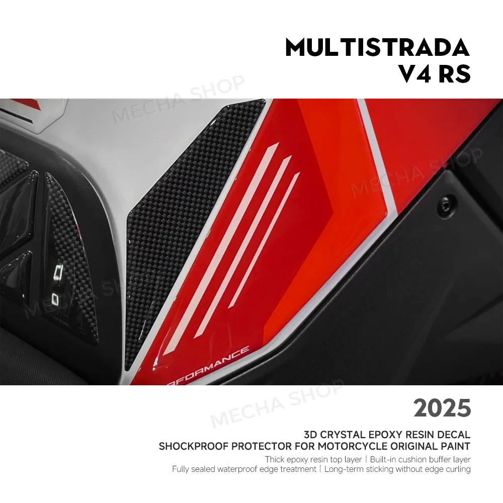 For Multistrada V4 RS 2025 3D Decal Kit Motorcycle Accessories Side Tank Stickers