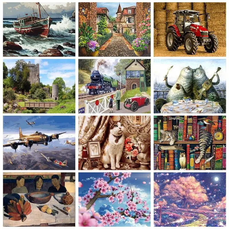 

GATYZTORY Pictures By Number Landscape Kits Painting By Numbers Drawing On Canvas HandPainted Art DIY Gift Home Decor