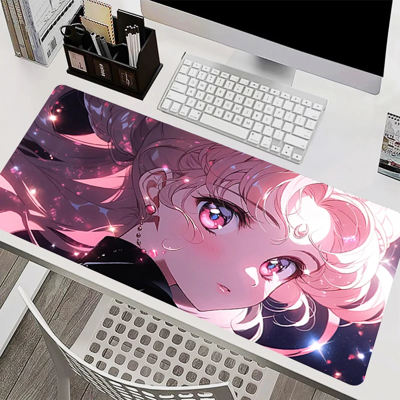 Mouse Pad Anime Keyboard Mousepad Office Laptop S-Sailor Moons Extended Desk Mat Large Gaming Pad Pink Mouse Mat kawaii carpet