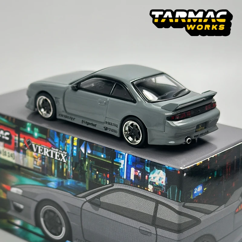 طراز سيارة Tarmac Works 1:64 TW VERTEX Silvia S14 من خليط معدني باللون الرمادي #5