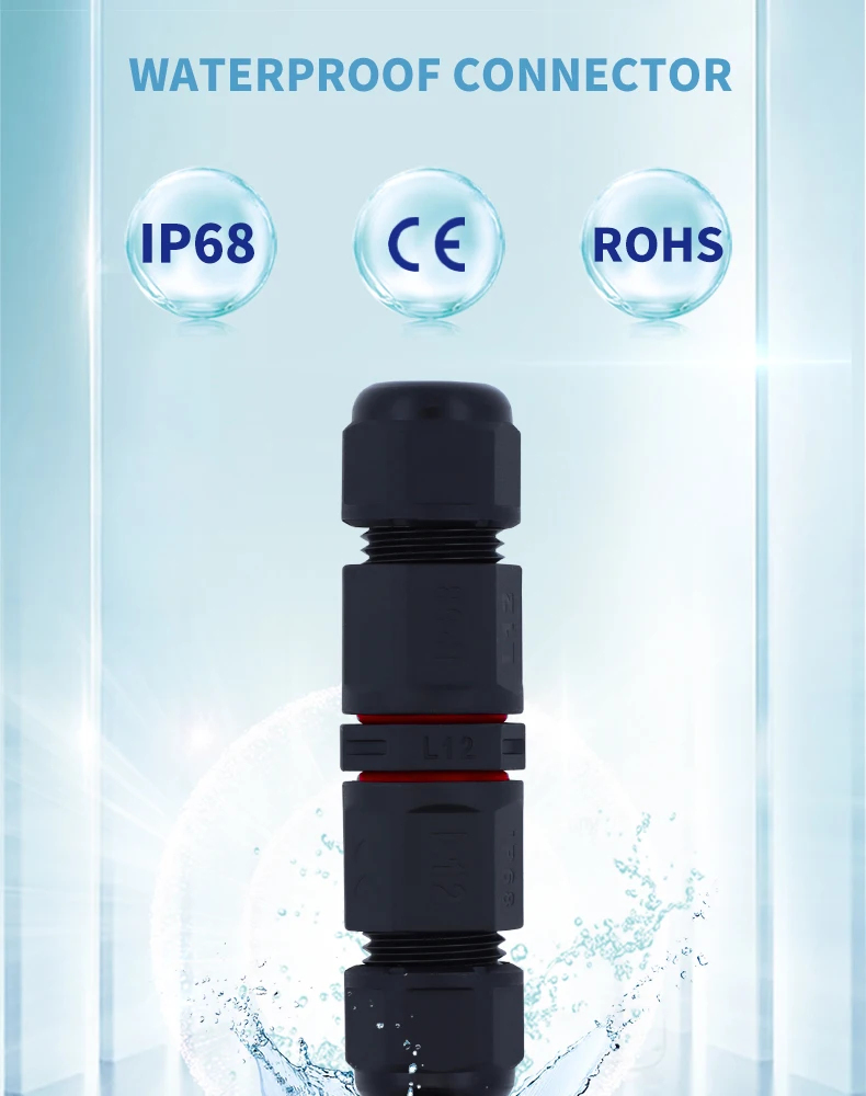 IP68 L12 L16 L20 L25 Waterproof Cable Connector 2/3/4Pin Screw Wiring Terminal Wire Connectors for Electrical Light Junction Box