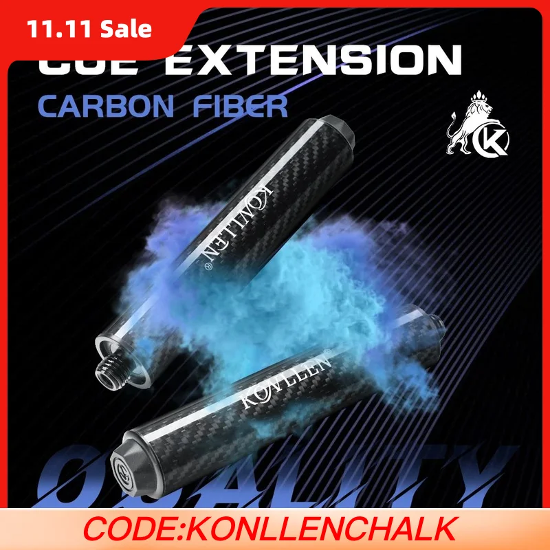 

KONLLEN Orginal Pool Cue Extension Carbon Fiber 6" Extension with Bumper for KONLLEN Cues Billiards Accessories