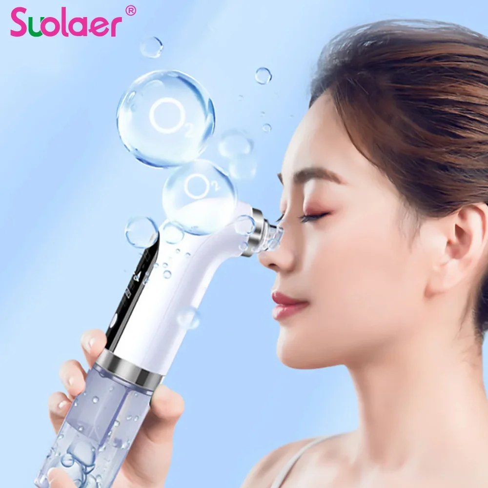 Microbubble Blackhead Remover Vacuum Suction Rechargeable Small Bubble Pore Acne Skincare Electric Face Nose Cleaner Device