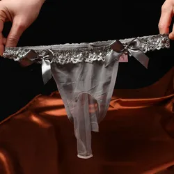 Lingerie Thongs Pantys Shorts Underpants Transparent Stockings Fabric Men's Underpants Sexy Low Waist Plus Size Thong