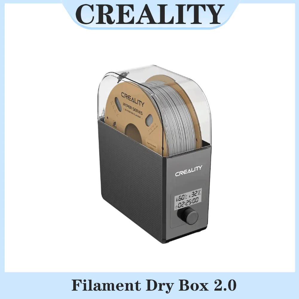 

Коробка для сушки филамента Creality 1KG Dry Box 2.0 с регулируемой температурой 45°C ℃ -65 ℃ Мониторинг влажности в реальном времени, обогрев горячим воздухом, настройка 0-24 часа