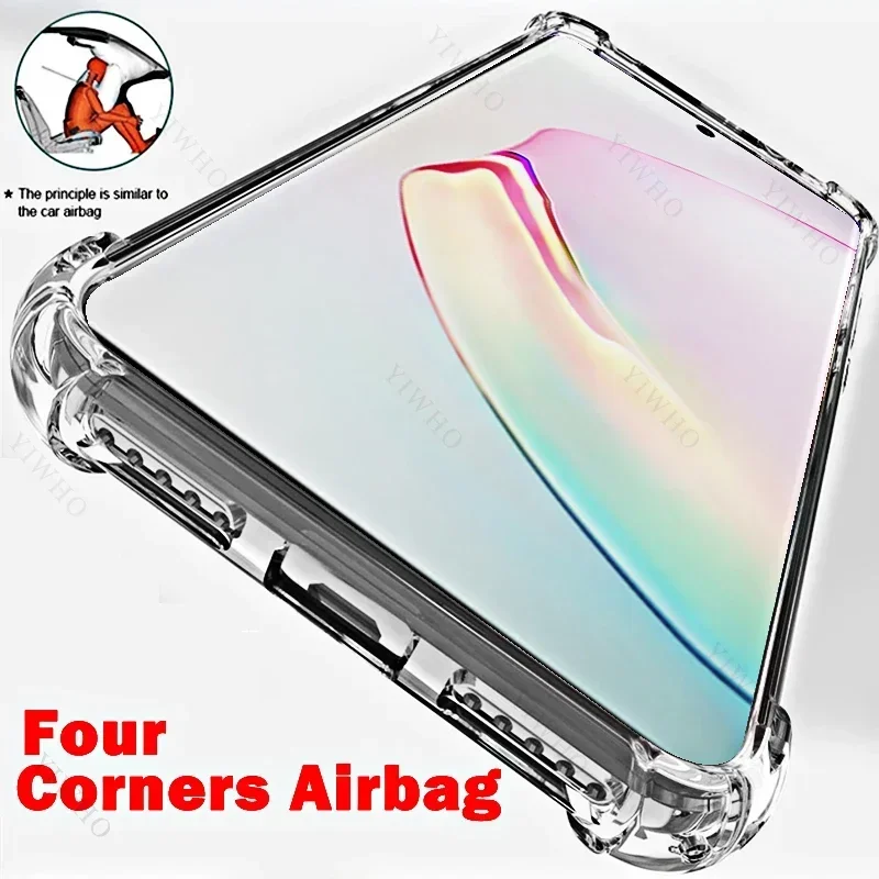 Clear Phone Case For Samsung Galaxy Note10 5G Thickened Transparent Case For Sansung Note 10 Anti-scratch Shockproof Cover TPU