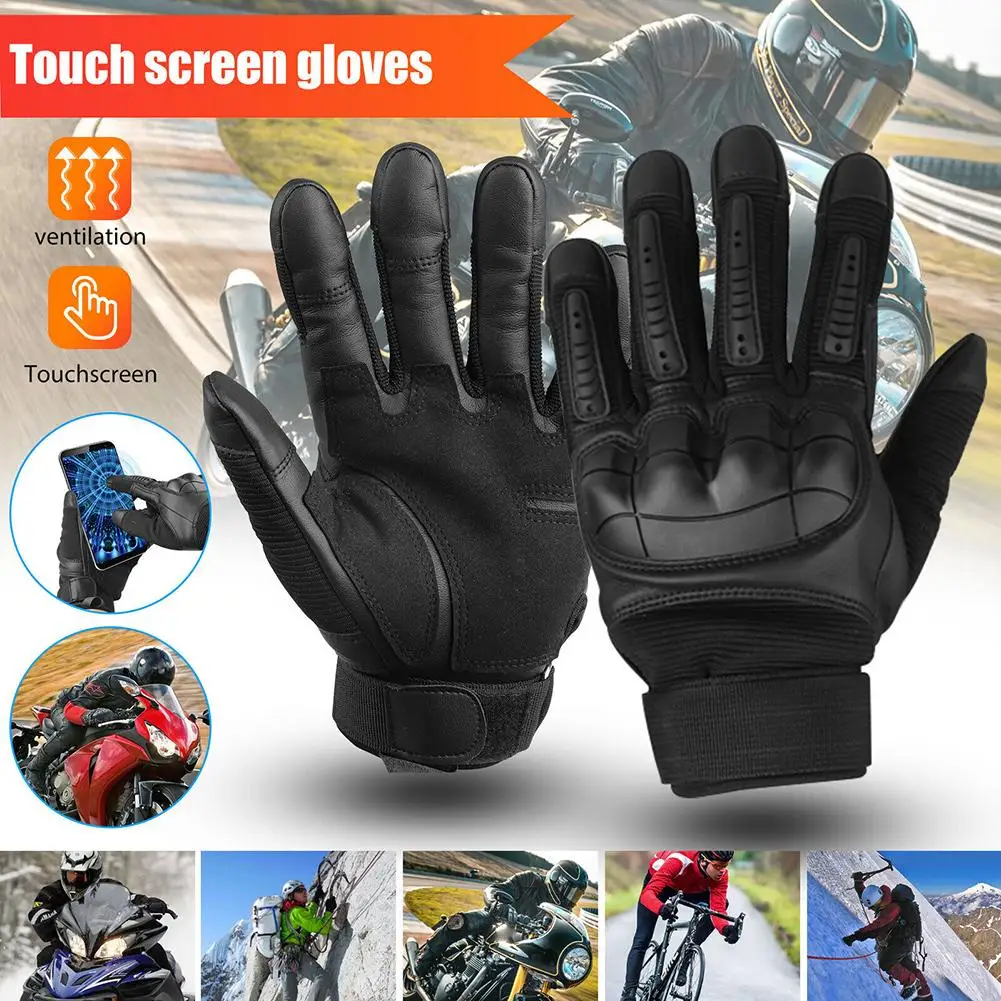 

1 Pair Motorcycle Full Finger Gloves Touch Screen Anti-slip Breathable Quick-drying Sports Gloves For Outdoor Training Drop Ship