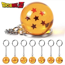 Dragon Ball Anime Figure Son Goku Keychain Charms 1 2 3 4 5 6 7 Star Dragon Balls Cosplay Pendant Crystal Ball Accessories Gifts