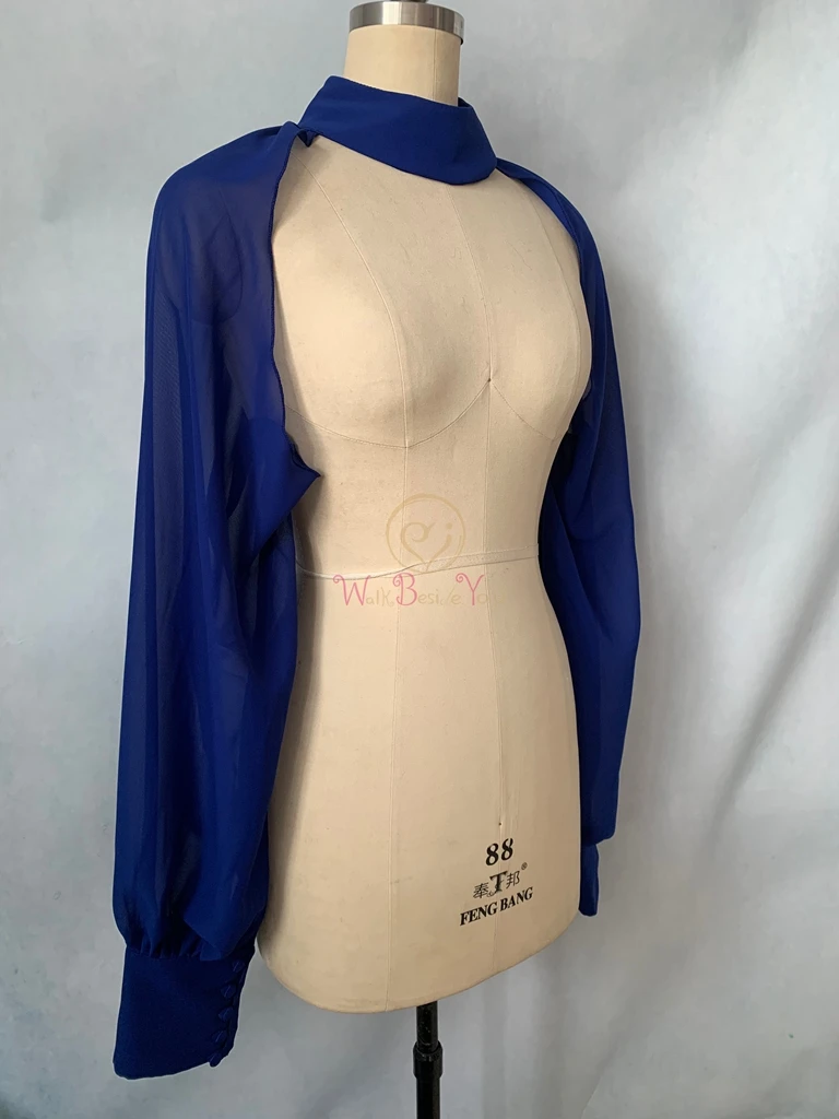 Chiffon Wedding Boleros Long Sleeves Bride Jacket High Neckline Formal Party Bridal Shrugs Women Capes Wraps Accessory