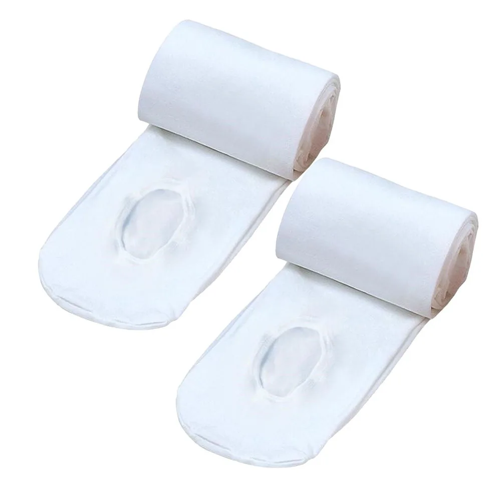 

2Pairs Soft Elastic Ballet Tights for Women Girls Dance Socks Stretchy Comfortable Pantyhose Adult Dancewear Size M White