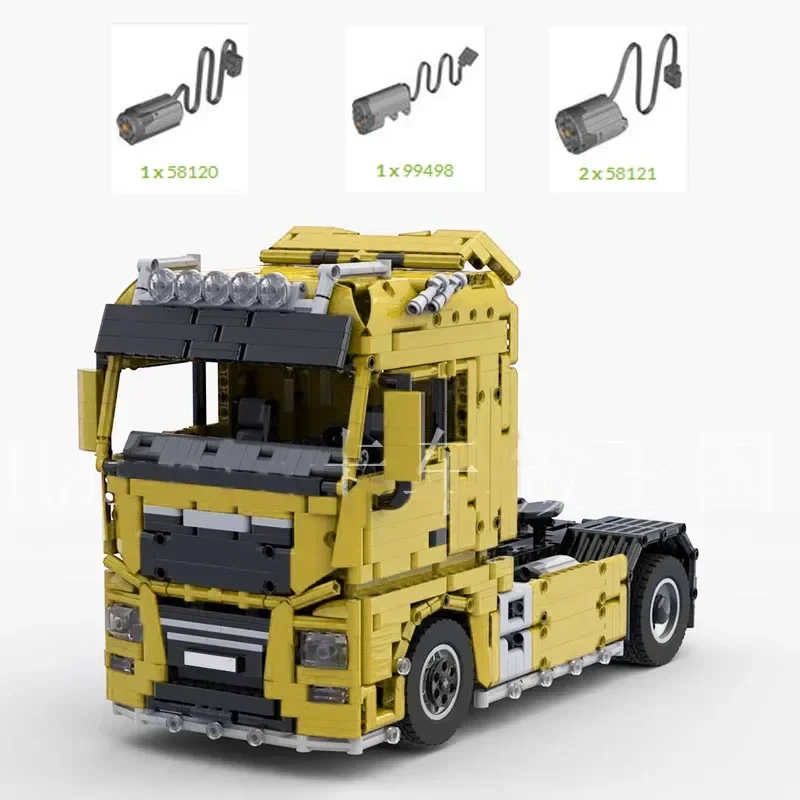 MOC- 110667   3-assige dumptrailer MOC-55491 vrachtwagen 1:17 RC semi-tractor bouwsteenspeelgoed verjaardag speelgoed DIY kerstcadeaus