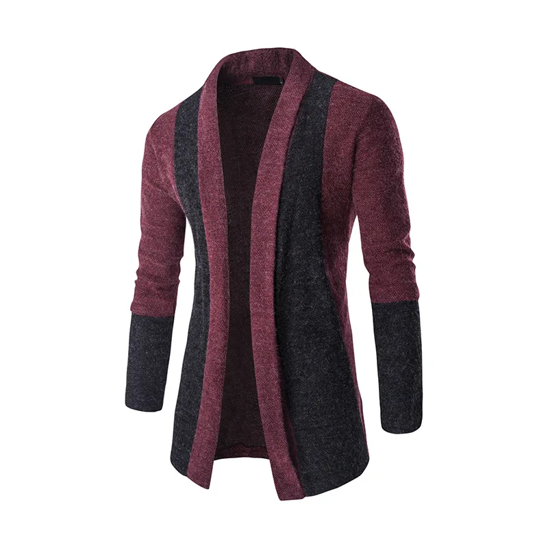 Heren Jas Herfst En Winter Casual Capuchon Effen Kleur Gebreide Windjack Groot Formaat Vest Lange Mouw Trui