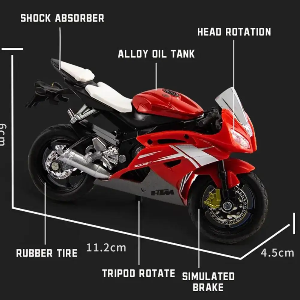 

Same motorcycle peripheral model Alloy collection car model ornaments for Yamh motorcycle replica desktop toys Boy Gift Boxed