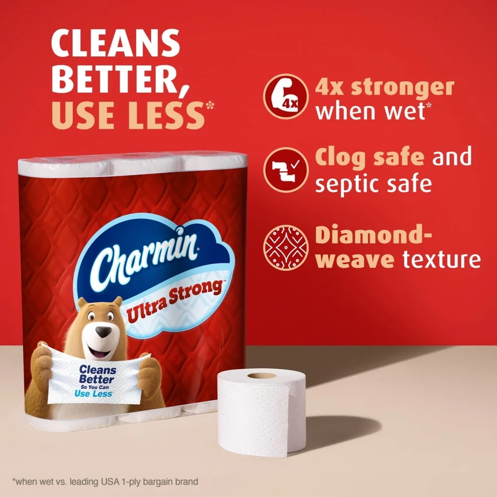 Carta igienica ultra resistente 30 rotoli mega 4X Strong Wet Diamond Weave Texture Clog Safe Septic Safe Bulk Pack 2 strati 6600 fogli