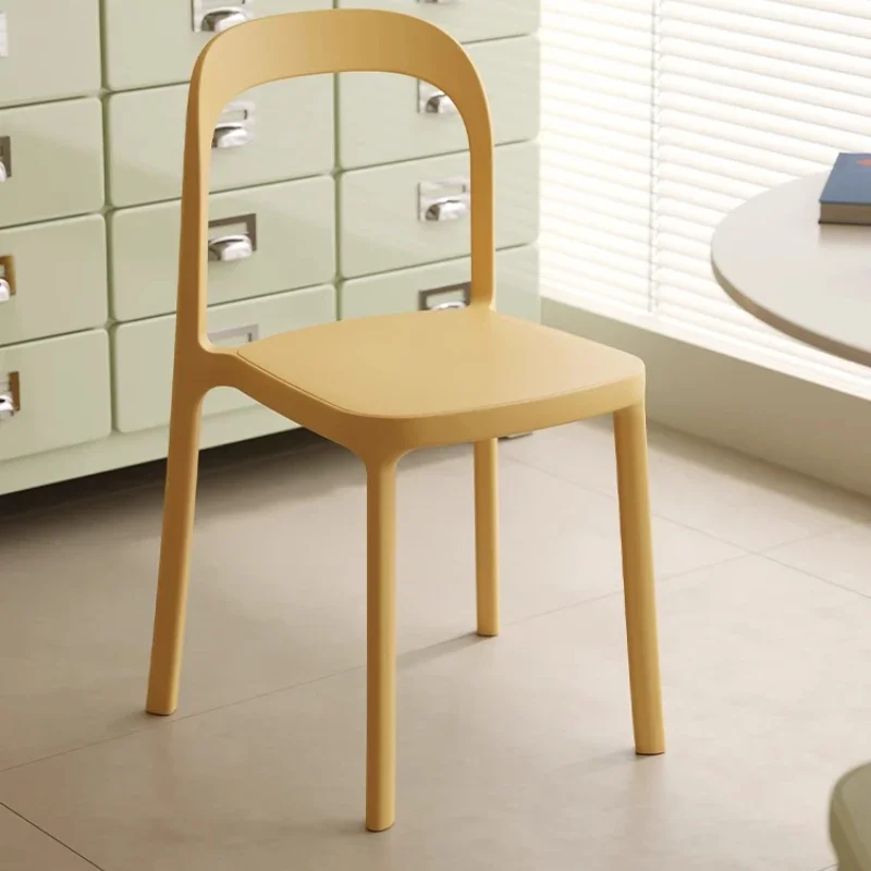 

Nordic dining chair, stackable household thickened plastic, small apartment backrest leisure chair, coffee shop dessert shop