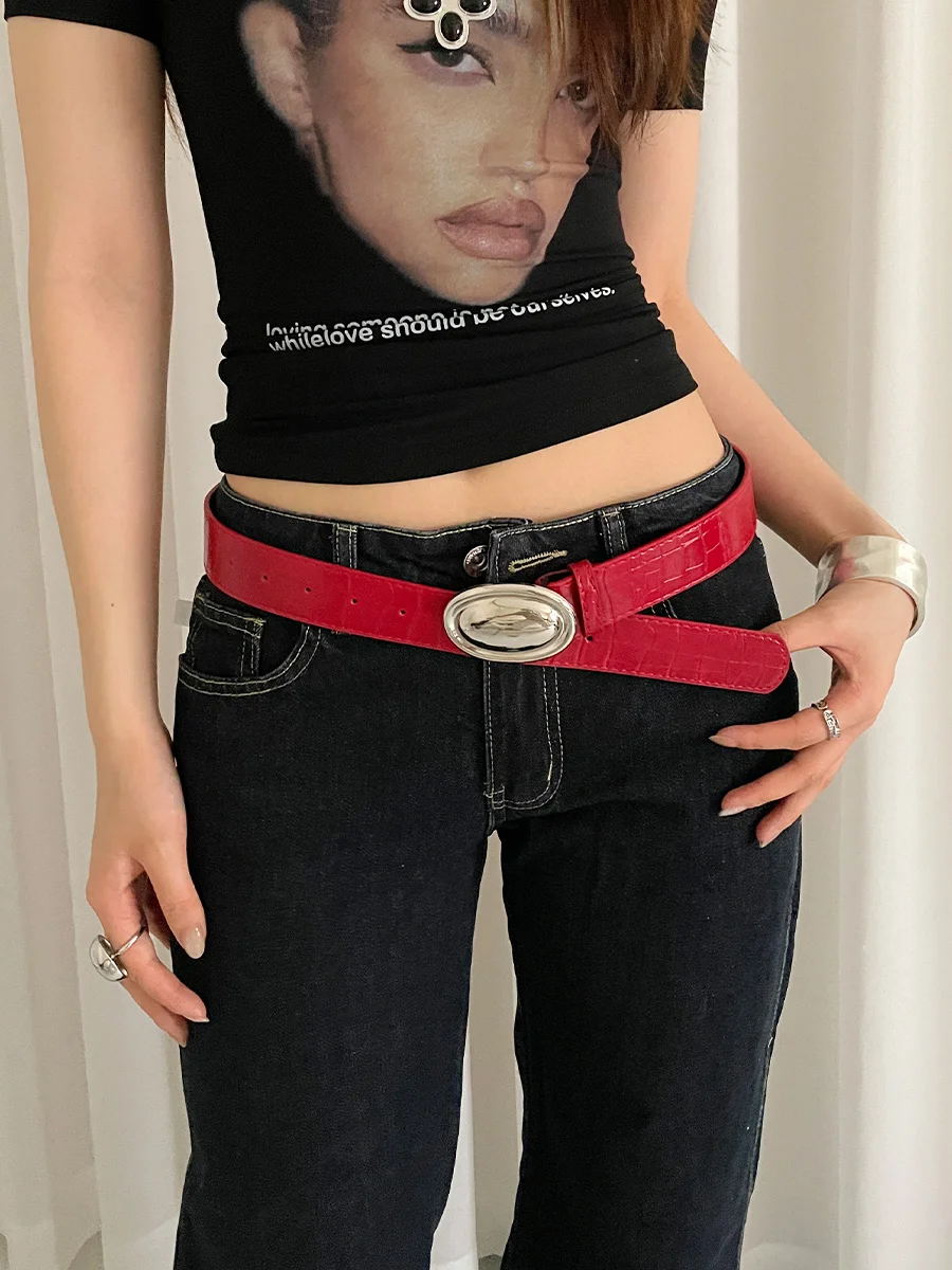 High-End Red Belt For Women With Skirt Jeans With Decoration 2025 New Fashion Versatile Belt Accessory