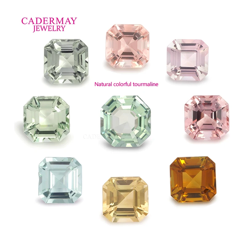 GRC Certificate Natural Tourmaline Gemstones 0.86ct-2.39ct Octagonal Shape Pink Orange Blue Green Purple Tourmaline In stock