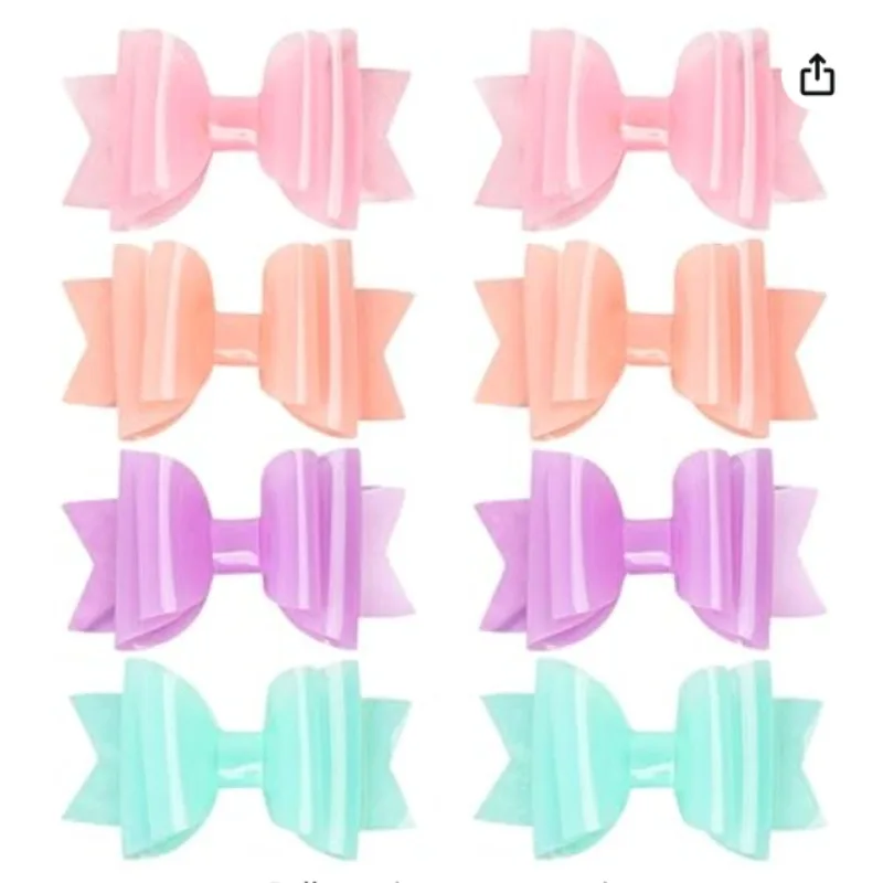 

8 Pcs Jelly Hair Bow Clips Waterproof Bowknot Hairpins PVC Bow Clips Hair Barrettes Transparent Hair Accessories for Girls