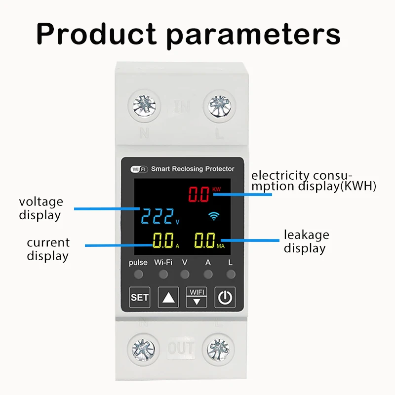 LED TUYA WiFi قطاع دارة ذكي AC63A السيارات إعادة إغلاق التتابع Din السكك الحديدية التبديل استهلاك الكهربائية متر أكثر من الجهد حماية #5