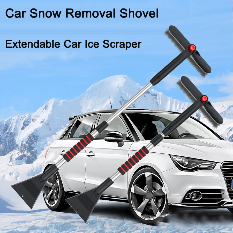 Car Snow Shovel 360 Degree Ice Scraper With Brush For Car Windshield Snow Remove Adjustable Broom Car Deicing Tool Snow Blower