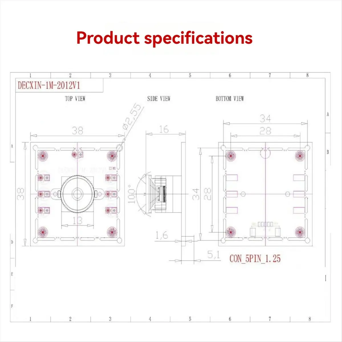 Fits for USB Camera Module 720P 30 Frames Industrial Camera Face Recognition Image Acquisition Driver-Free Cam for Android Linux