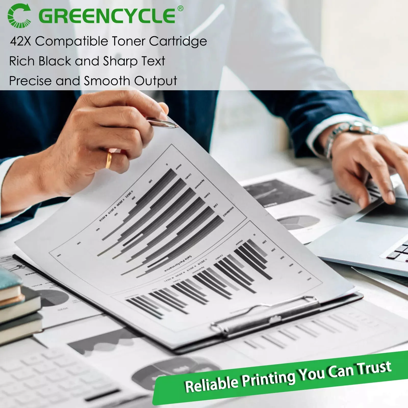 خرطوشة حبر متوافقة مع Greencycle ، متوافقة مع HP x Q5942X Q1338A ، تستخدم مع طباعة Laserjet 42250n 4250TN
