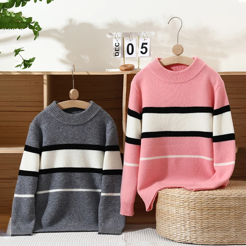 

Boys Winter Warm wool Sweater Girls Wool 100% Wool Undershirt Pullover Sweater Childrens cashmere Kids adolescent Sweater Coat