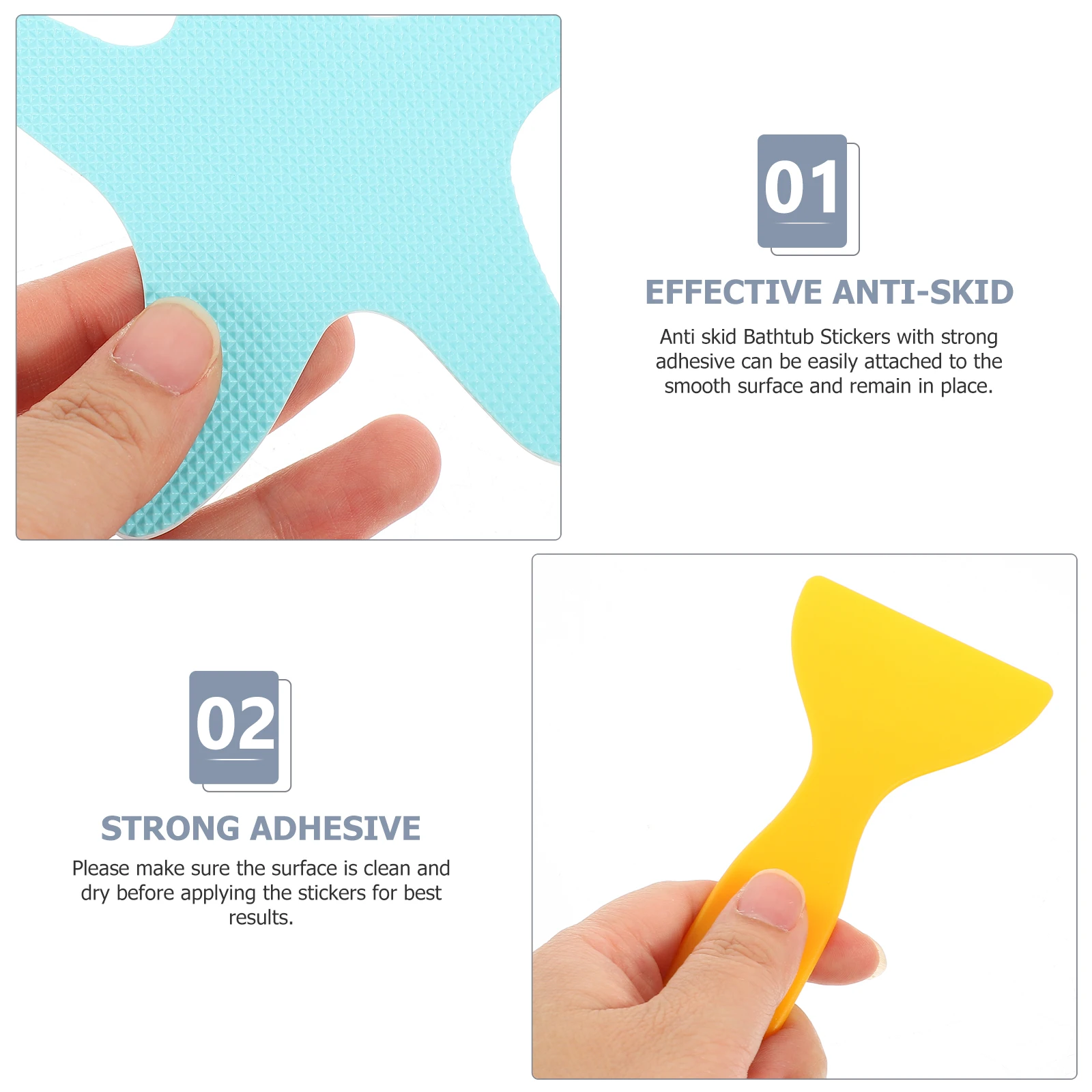 

1 set 1 Set Anti-Skid Stickers For Bathroom Shower Bathtub Non-Slip Decals Kids Cartoon Grip Peva Floor Safety Home Supplies