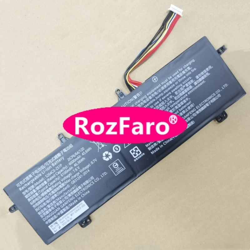 Batterie d'ordinateur portable RozFaro U5266122PV-2S1P 5264C0-2S1P 7.6V 45.6Wh 6000mAh pour iRU Strato 15ALI i7 Netbook 15.6 pouces