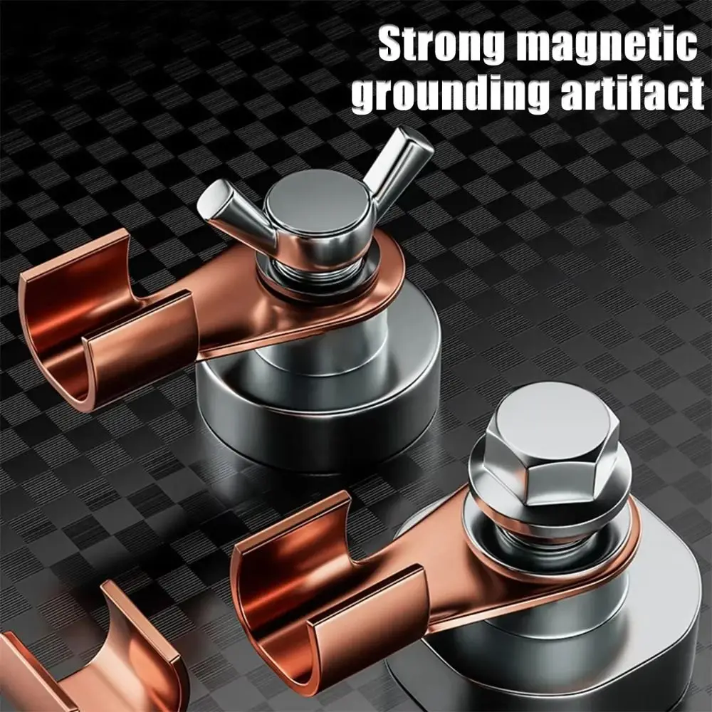 

Strong Magnetic Welding Grounding Clamp Single Head Powerful Magnet Welded Grounding Device Copper Electrode Safety