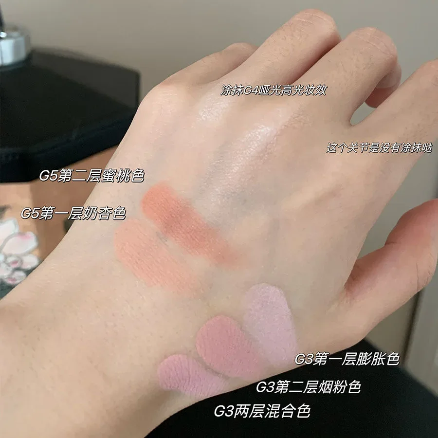 Gildinglily Angel Relief Blusher Double Color Double-deck albicocca Smoke espandibile Color Contour Highlight Cheek Face Makeup